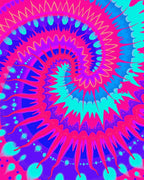 Vibrant Psychedelic Swirl Pattern Rug