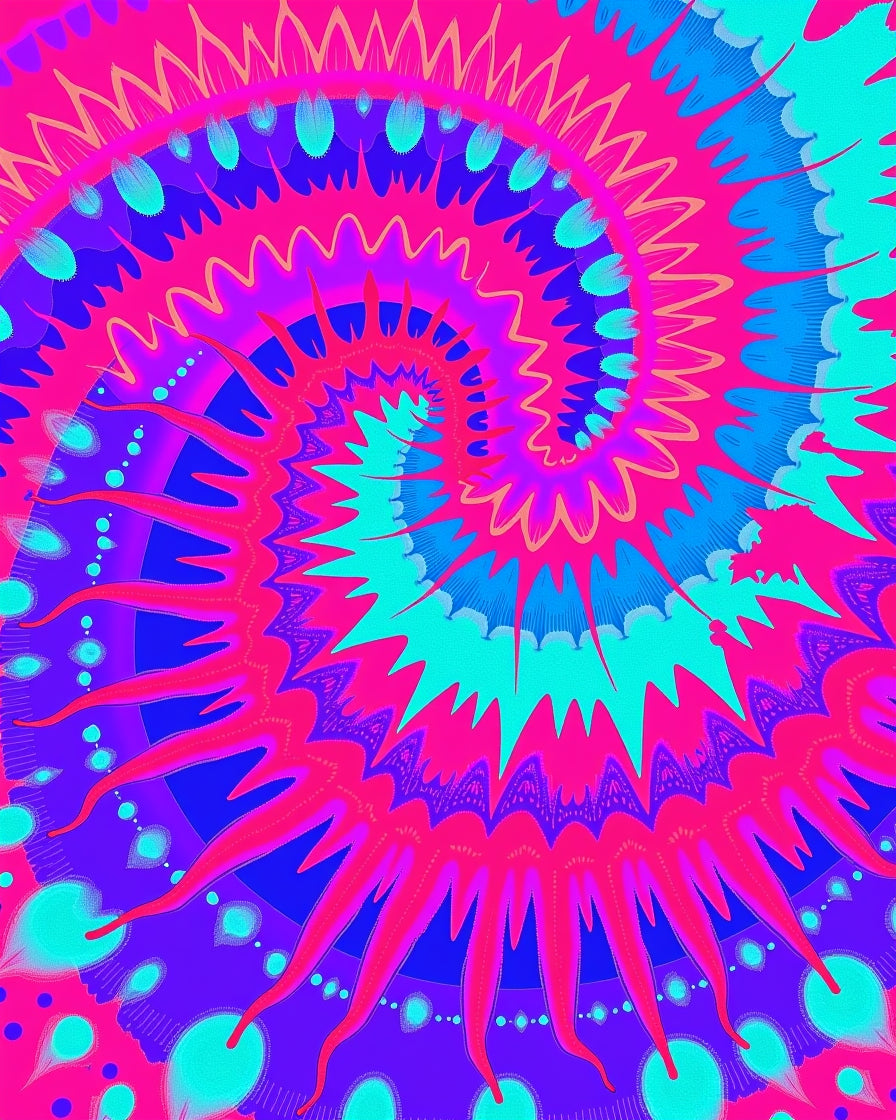 Vibrant Psychedelic Swirl Pattern Rug
