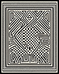 Bold Tribal Patterned Black Cream Rug