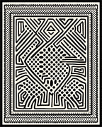 Bold Tribal Patterned Black Cream Rug