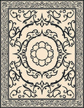 Cream Ornamental Scrollwork Rug
