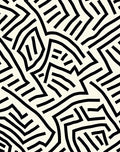 Black White Abstract Geometric Pattern Rug