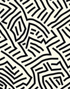 Black White Abstract Geometric Pattern Rug