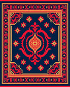 Bold Floral And Geometric Pattern Rug