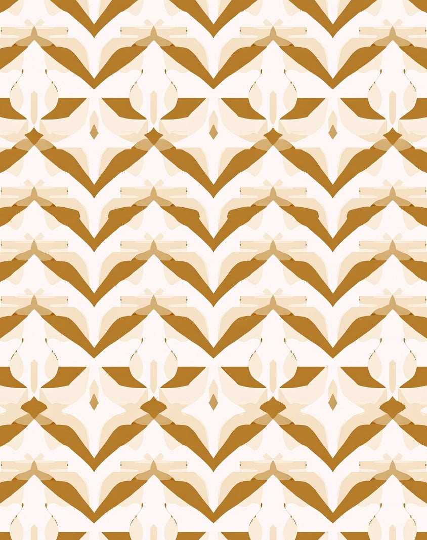 Golden Abstract Geometric Overlay Pattern Rug