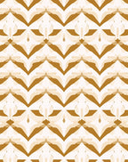 Golden Abstract Geometric Overlay Pattern Rug