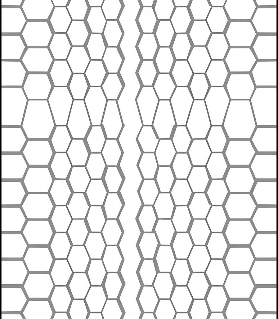 Gray Hexagonal Geometric Pattern Rug