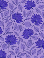 Purple Palm Leaf Art Deco Rug