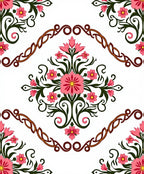 Intricate Floral Vines Pattern Oriental Rug