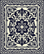 Ornate Bold Filigree Pattern Rug