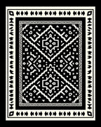 Geometric Tribal Black White Pattern Rug