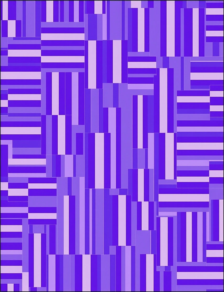 Abstract Violet Geometric Block Pattern Rug