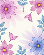 Whimsical Flower Leaf Pattern Rug