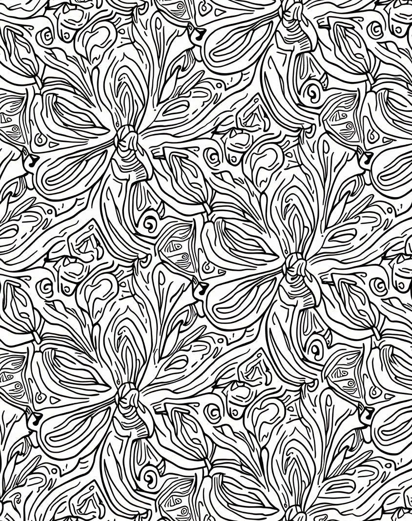 Abstract Floral Line Art Rug