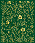 Golden Floral Botanical Design Rug