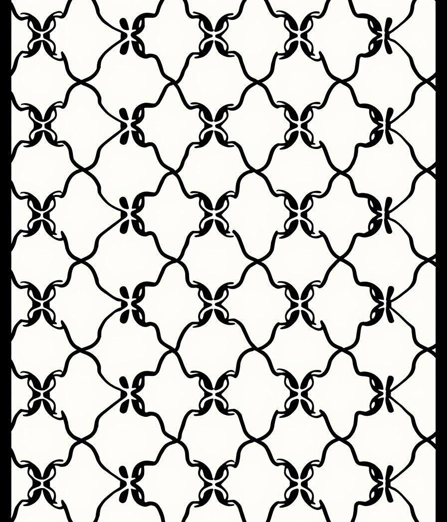 Ornate Scrollwork Floral Pattern Rug