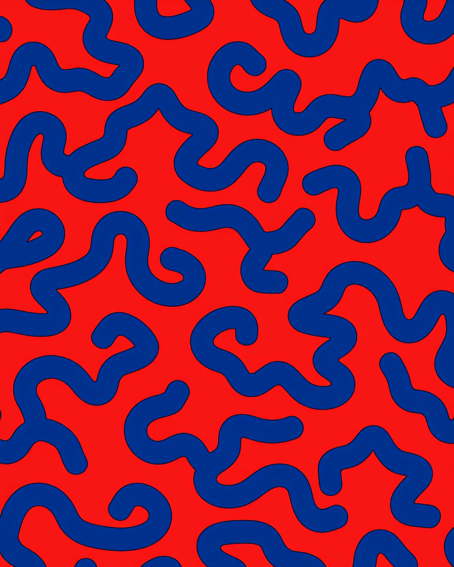 Bold Wavy Abstract Pattern Rug