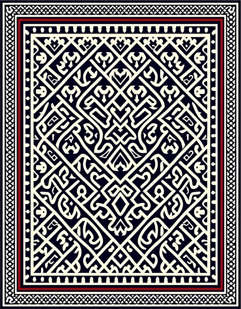 Bold Intricate Geometric Design Rug