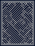 Structured Geometric White Lines Rug