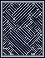 Structured Geometric White Lines Rug
