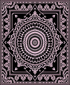 Black Pink Mandala Geometric Pattern Rug