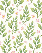 Delicate Floral Leaf Pattern Design Rug