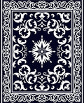 Ornate Starburst Floral Decorative Pattern Rug