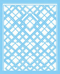 Abstract Blue Geometric Lattice Pattern Rug