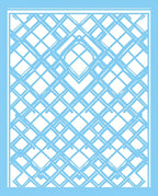 Abstract Blue Geometric Lattice Pattern Rug
