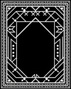 Geometric Deco White Border Style Rug