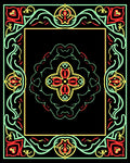 Vintage Floral Geometric Outline Rug