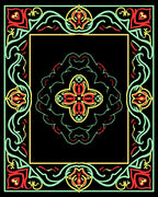 Vintage Floral Geometric Outline Rug