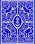 Bold Blue Nautical Anchor Art Rug