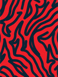 Abstract Wavy Red Blue Pattern Rug