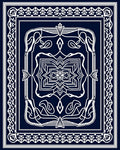 Intricate Geometric Paisley Frame Design Rug