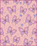 Pretty Pink Butterfly Pattern Rug