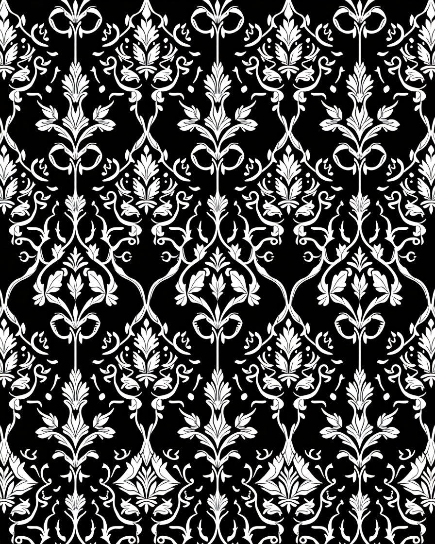 Classic Damask Floral Pattern Rug