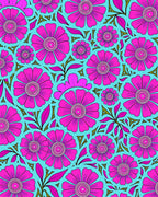 Bold Pink Floral Pattern Rug