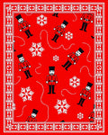Red Soldier Snowflakes Border Rug