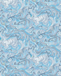 Artistic Blue Swirls Pattern Rug