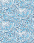 Artistic Blue Swirls Pattern Rug