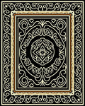 Elegant Black Gold Floral Scroll Rug