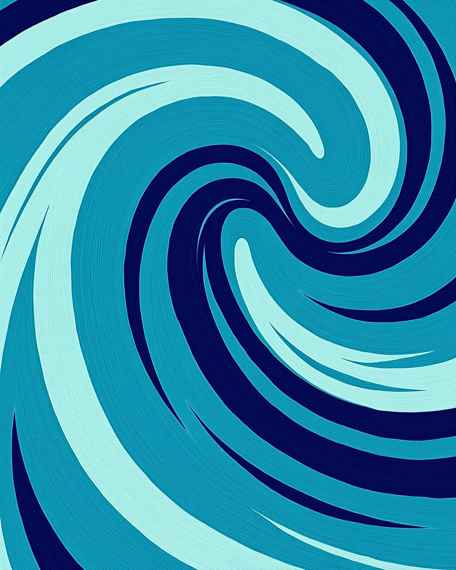 Abstract Swirl Wave Pattern Rug