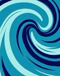 Abstract Swirl Wave Pattern Rug