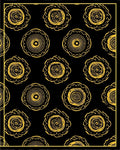Golden Sunburst Abstract Pattern Rug
