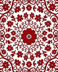 Rich Red Floral Vine Pattern Rug