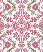 Pink Leaf Flower Ornamental Design Rug