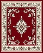 Vintage Floral Elegant Crimson Rug