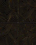 Abstract Gold Contour Lines Pattern Rug