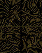 Abstract Gold Contour Lines Pattern Rug